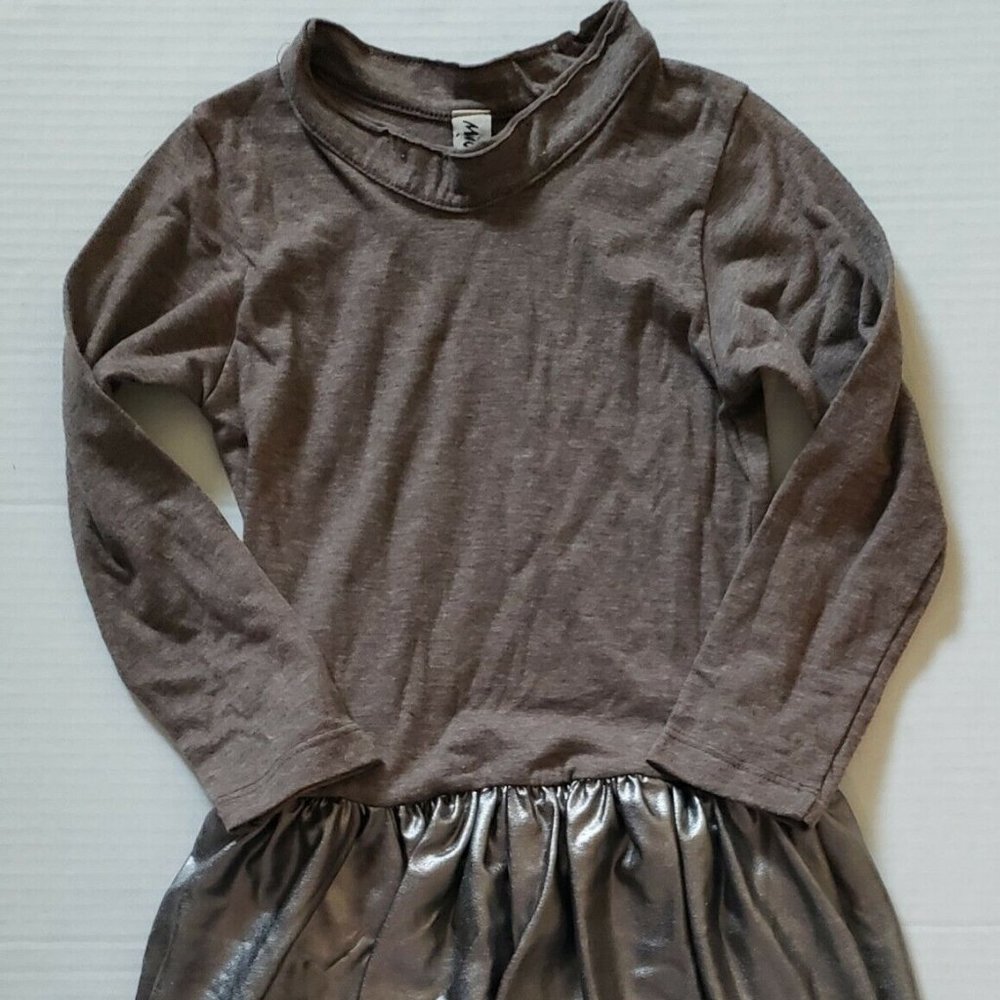Mignone Girls Size 4 Dress Bronze Jersey Bubble